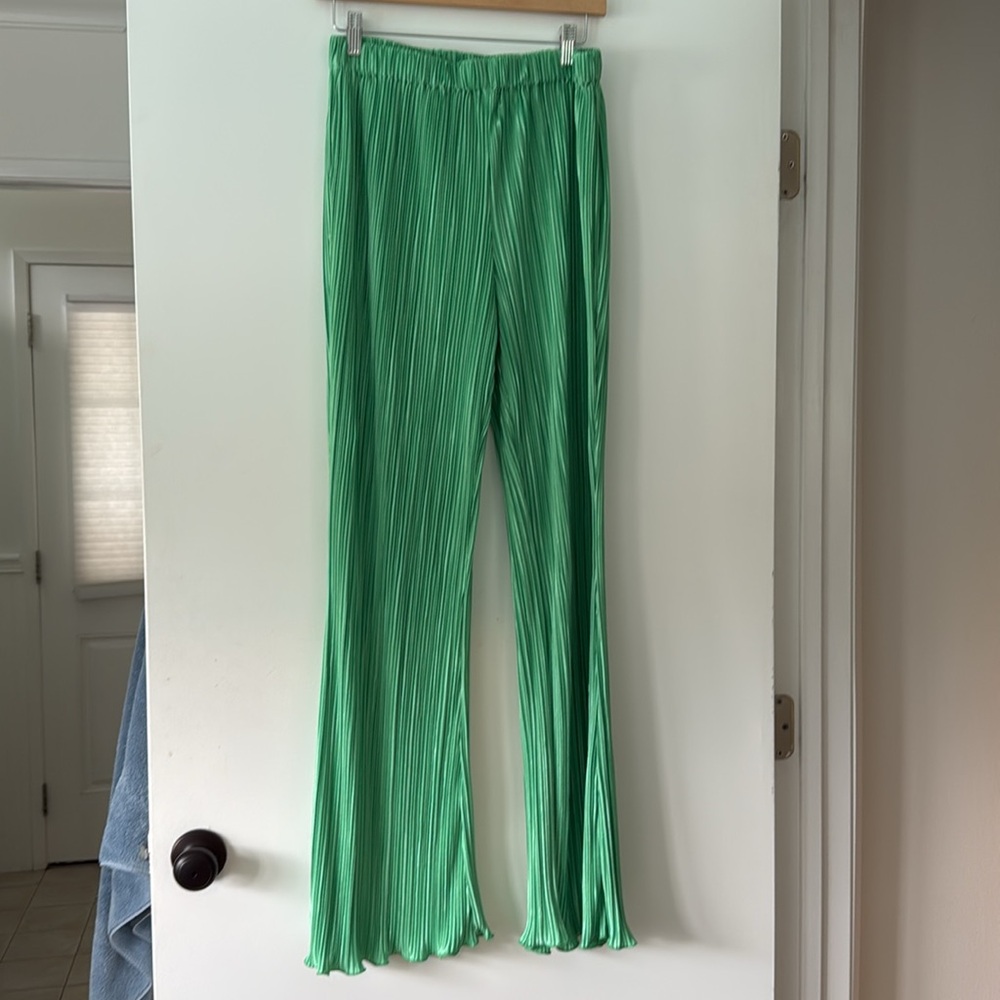 Green Plisse Pants